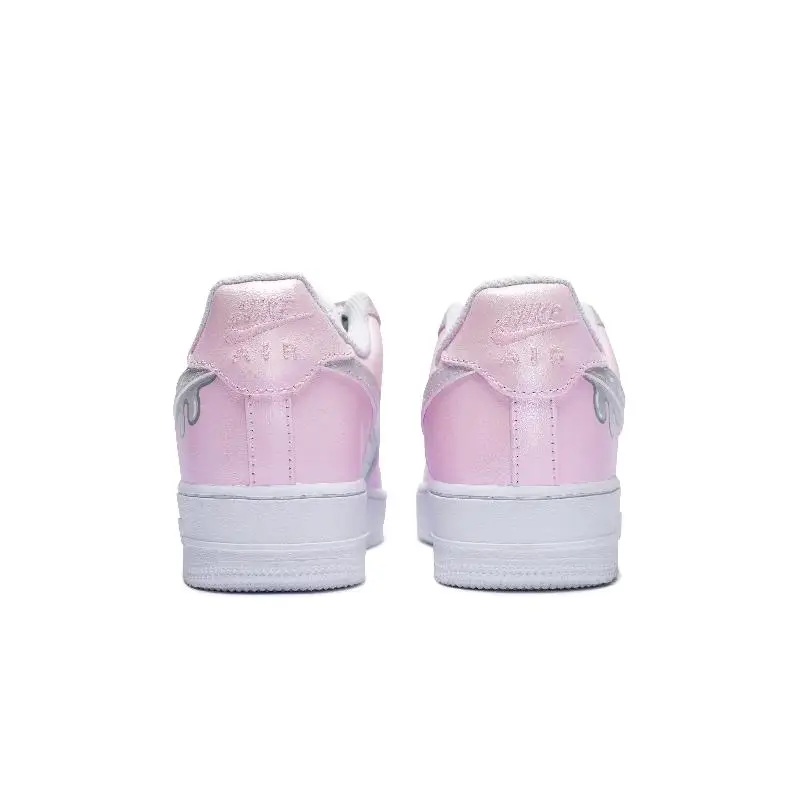 Фото 【Настроить】Nike Air Force 1 Обувь для скейтбординга Женские низкие кроссовки серебристого/белого/породового цвета DH2920-111 №5