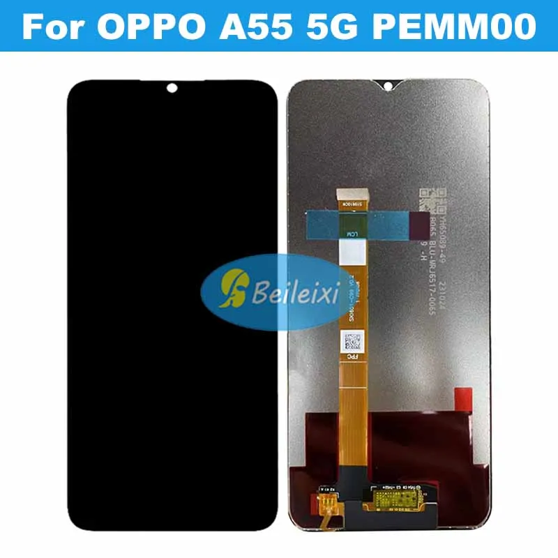 Для OPPO A55 5G PEMM00 PEMM20 PEMT00 PEMT20 ЖК-дисплей для OPPO A55s (Китай) кодирующий преобразователь сенсорного экрана в сборе PEMM00