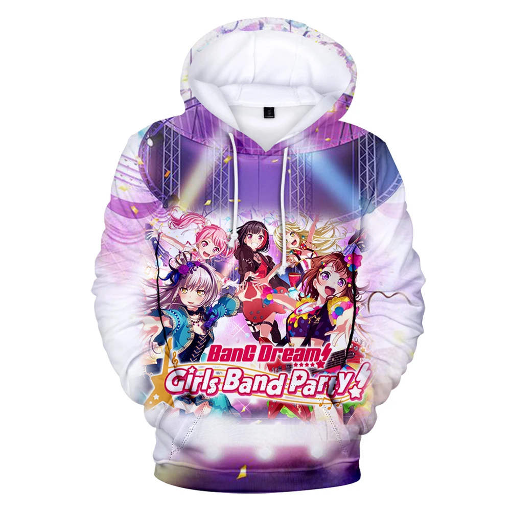 Фото Толстовка BanG Dream с длинным рукавом для женщин и мужчин, свитшот, уличная одежда в стиле Харадзюку, одежда для японских игр для девочек, вечевечерние, 3D одежда, 2022 №2