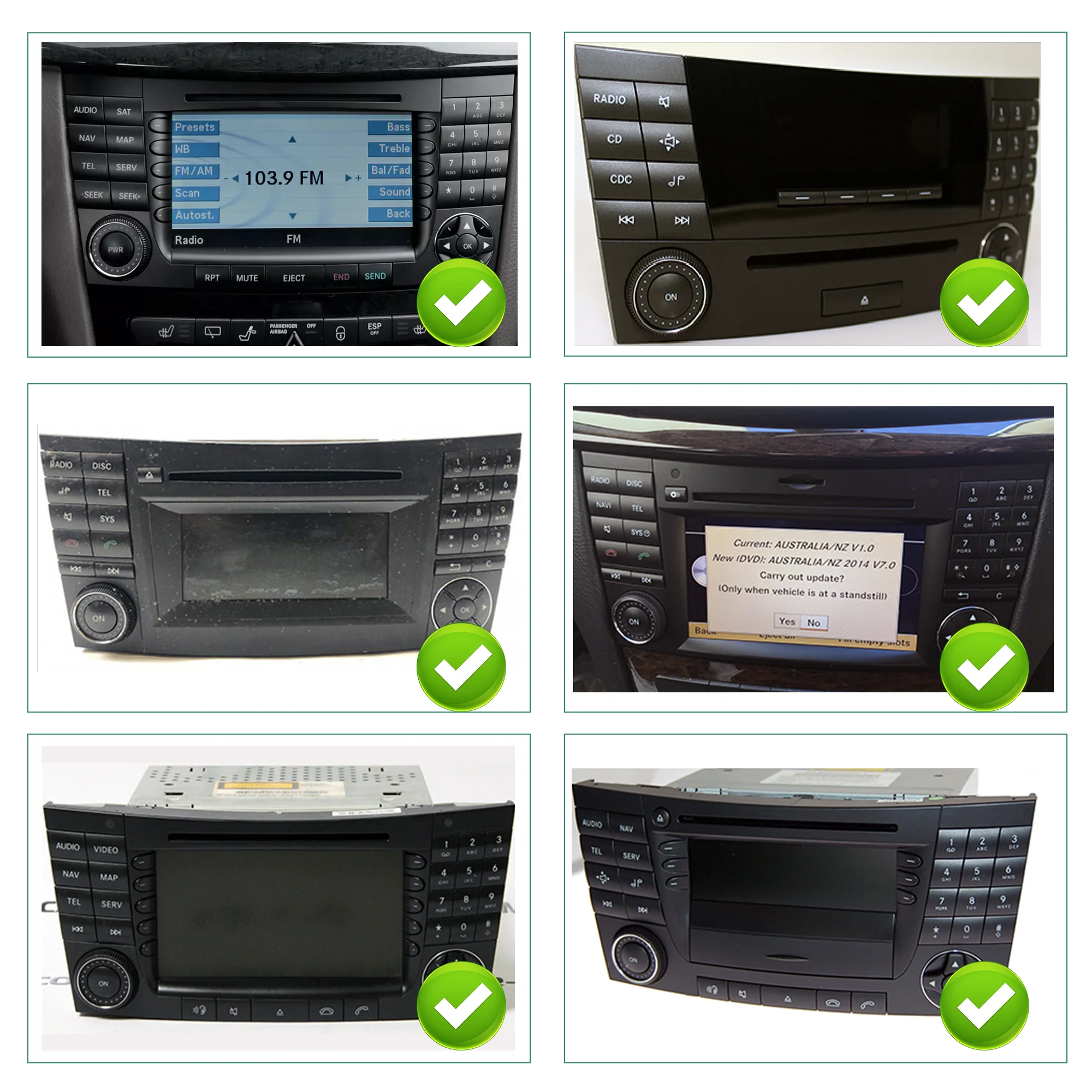 Фото Комплект CarPlay для Mercedes Benz, аксессуары E-W211 CLK W209 CLS W219, 7-дюймовый сенсорный экран, радиоприемник, Android, авто, GPS, автомобильные аксессуары №2