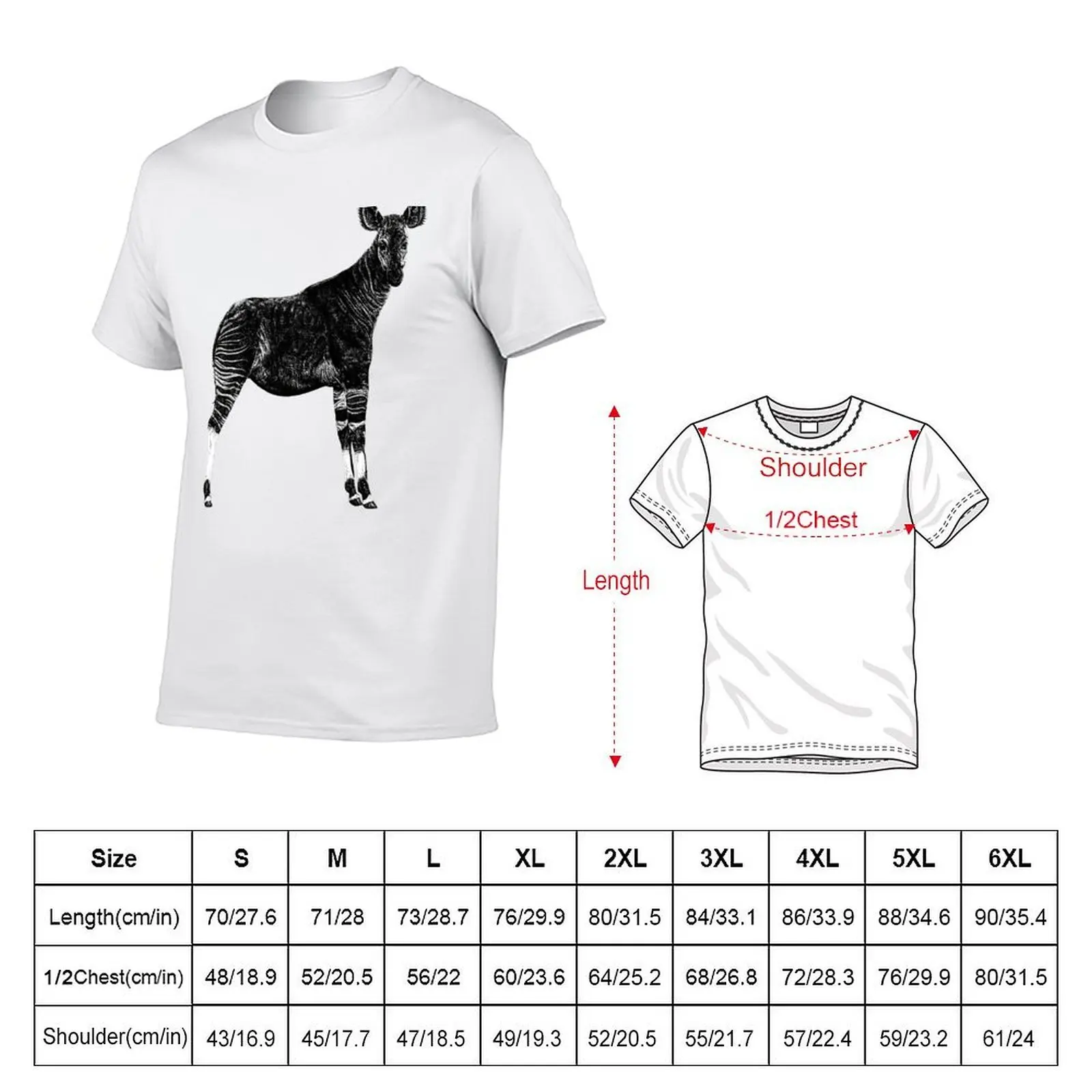 Футболка с иллюстрацией Okapi, черная хлопковая футболка, простая мужская упаковка, забавные футболки, мужская футболка (art.: 3920d1795452e) - 3920d1795452e