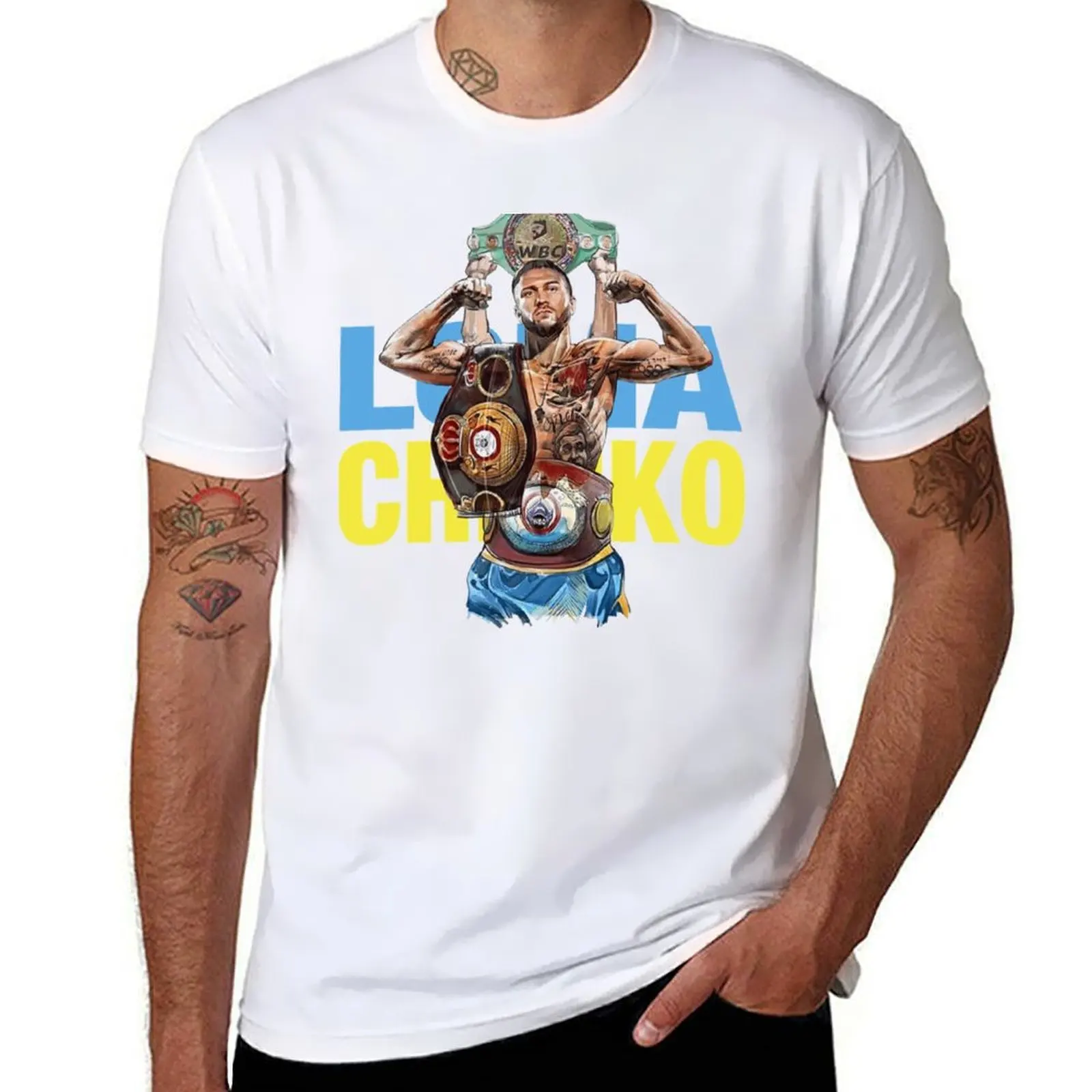 Ломаченко. Классическая футболка, мужские футболки с рисунком, винтажная мужская футболка с рисунком, футболка