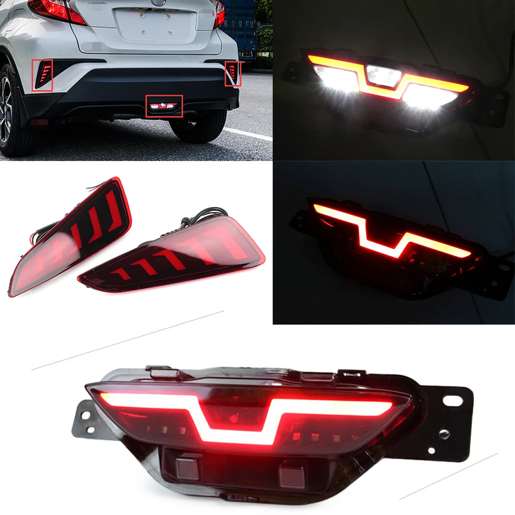 Фото LED Rear Fog Light+Rear Bumper Light For Toyota CHR C-HR 2016 2017 2018 2019 2020 2021 2022 №2