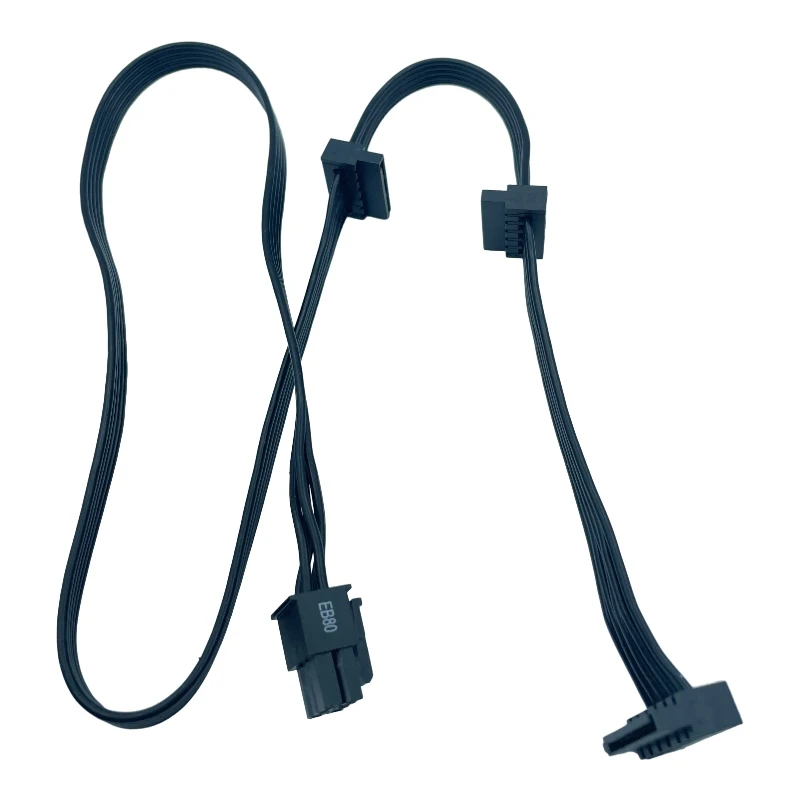 Фото Оригинальный Seasonic 6Pin к 3x SATA угловой HDD SSD кабель питания для Seasonic CORE GC-650, GC-550, полуавтоматический источник питания №5