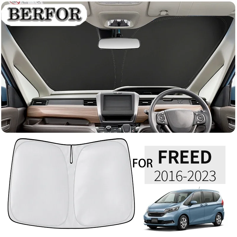 Для Honda Freed GB5 GB6 GB7 GB8 2016-2023 Стайлинг автомобиля Нано-изоляционный солнцезащитный козырек на лобовое стекло УФ-блок для переднего окна, складной солнцезащитный козырек