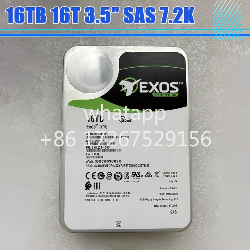 ST16000NM002G Жесткий диск 16 ТБ 16 ТБ 3,5 дюйма SAS 7,2 КБ для жесткого диска Seagate