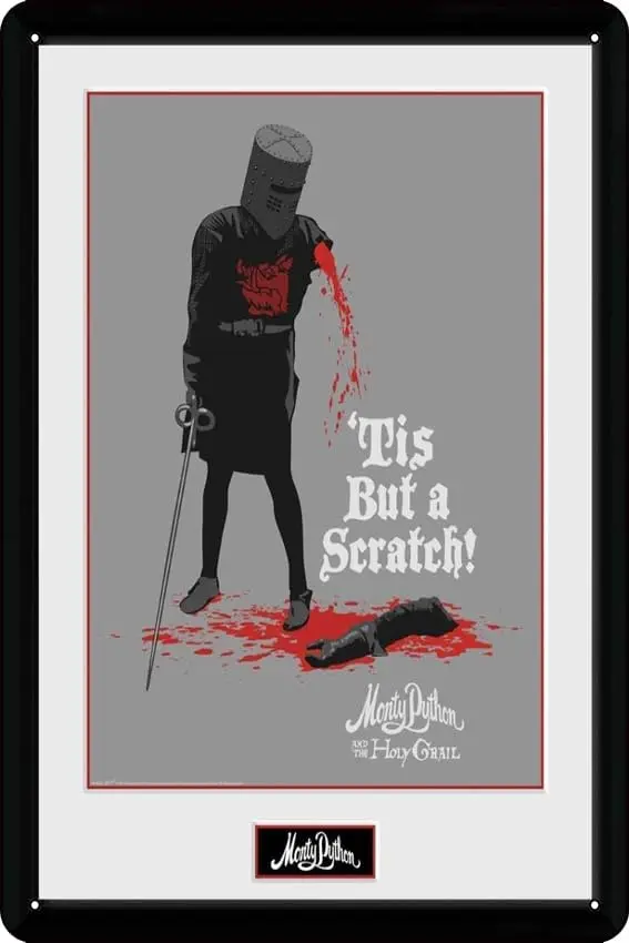 Плакат Monty Python Black Knight, бар, кафе, гостиная, спальня, настенная отделка Materia lMetal, тип крепления, жестяная вывеска, 8 знаков