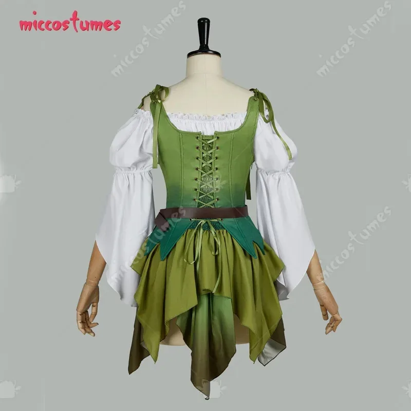 CyMiccostumes женский костюм эльфа косплей комплект топ платье феи с поясом и сумкой Хэллоуин вечерние