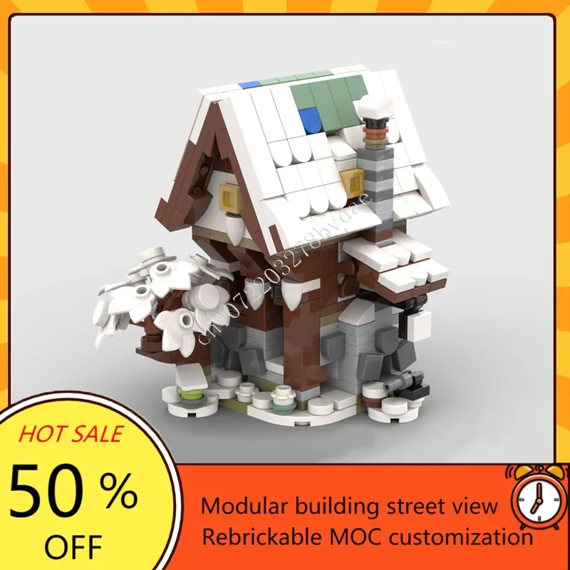 Мини-зимняя коллекция средневековья и леса MOC, креативная модель с видом на улицу, пазлы на заказ, архитектура, сделай сам, образовательная модель, игрушки (art.: 3920d0cca8a7d) - 3920d0cca8a7d