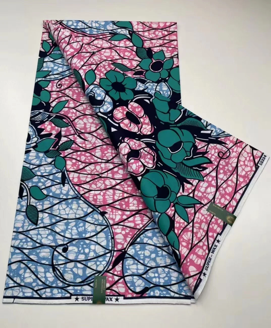 Фото Африканская супер восковая голландская ткань Vlisco оригинальный хлопок 6 ярдов ткань 100% оригинальная настоящая супер ткань Анкара ткань для свадьбы №5