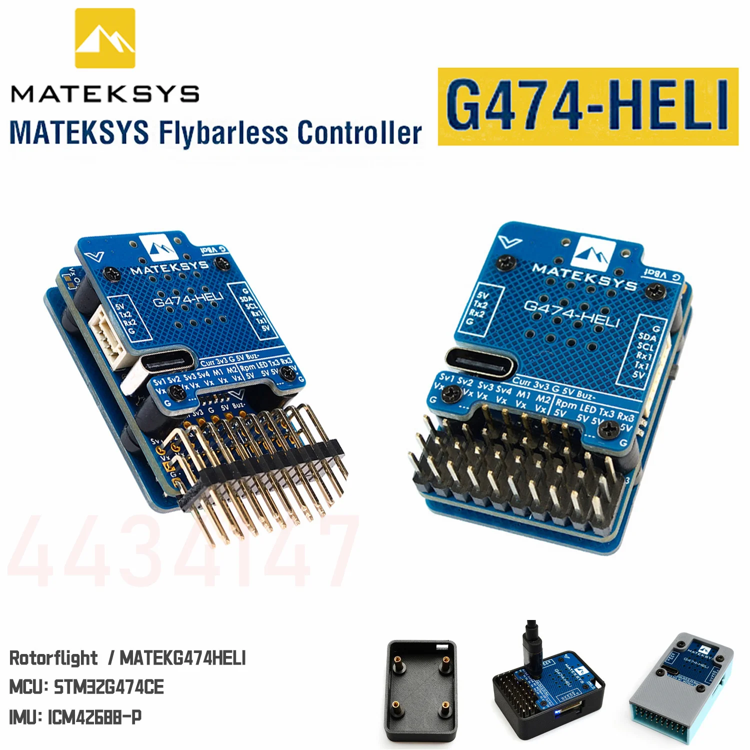 Контроллер MATEK MATEKSYS G474-HELI RC для вертолета, бесперебойный контроллер, встроенный STM32G474/ICM42688P/SPL06L/2x BEC/Rotorflight