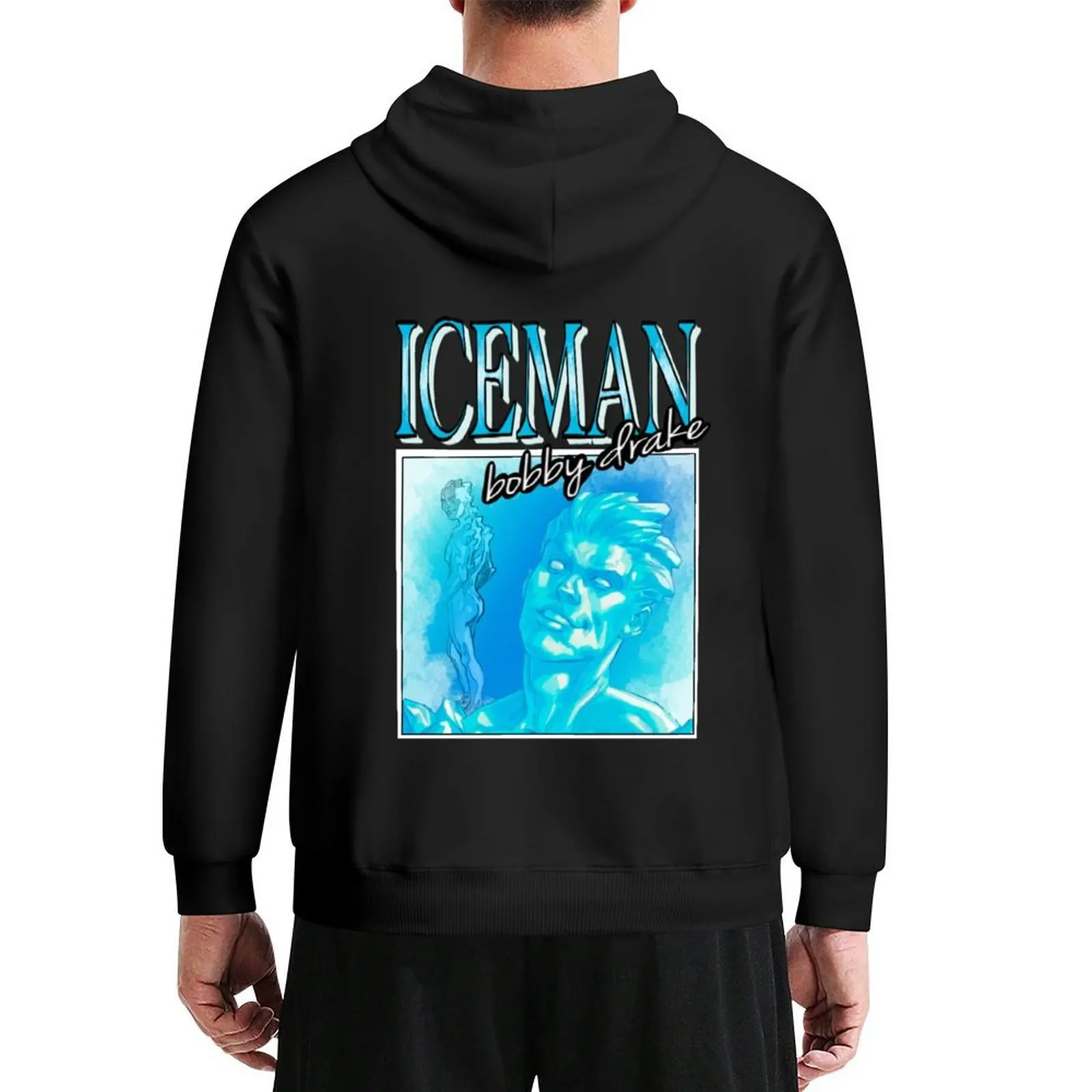 Толстовка с капюшоном Iceman Bobby Drake, одежда в стиле аниме, мужская одежда, мужская толстовка с капюшоном, оверсайз