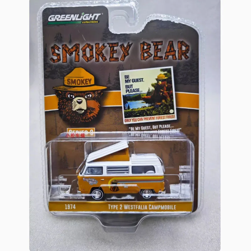 GreenLight, литой под давлением, масштаб 1:64, тип 2 T2, кемпер Westfalia, легкосплавная модель автомобиля, классическая коллекция, дисплей, игрушки для мальчиков