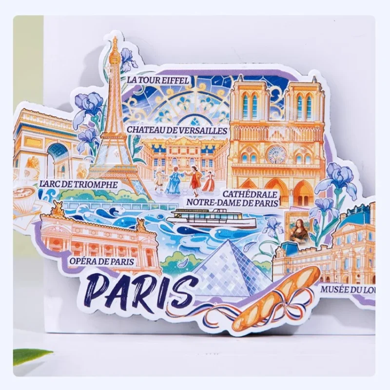 Металлические магниты на холодильник Paris, Эйфелева башня, Лувр, триумфаль дуги, Нотр-Дам, дорожные сувенирные наклейки на холодильник, украшение для дома
