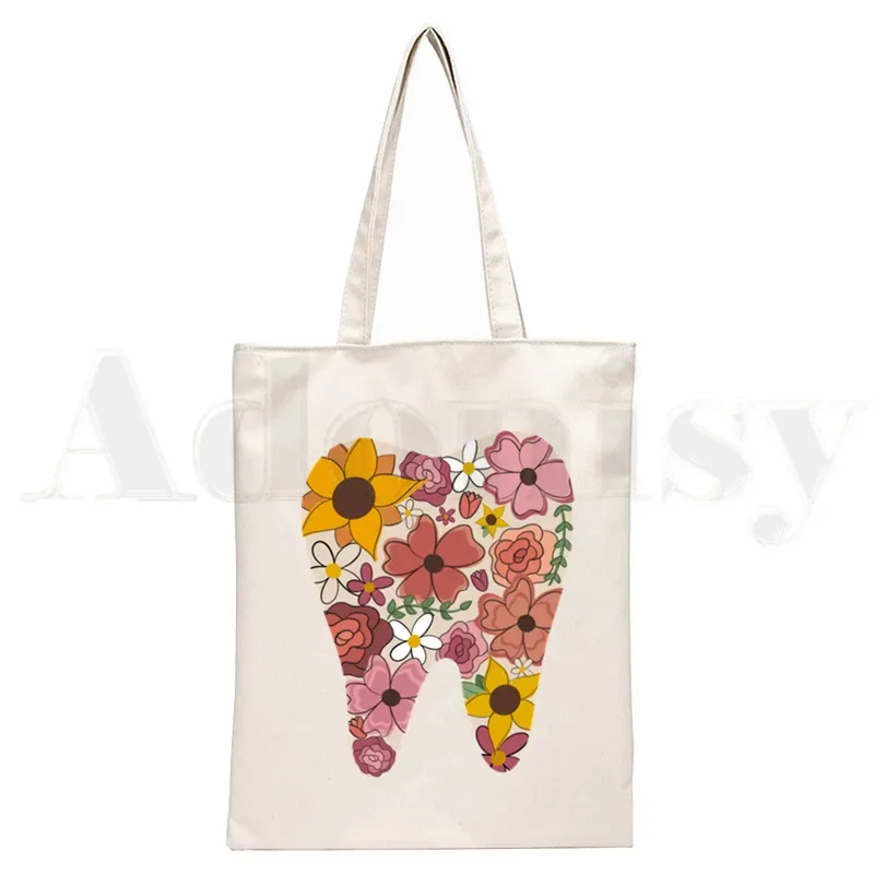 Фото Buzoth And Dentysta Grafika Estetyczna Zabawna Moda Torebki Torby Na Ramię Casual Shopping Handbag Unisex Elegancka Torba Płócienna №3