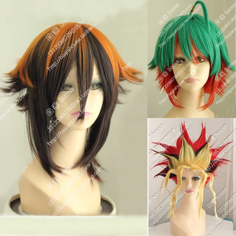 Ю-Ги-О! Duel Links Arc-V Jaden Yuki Yuki Judai Mutou Yuugi Aibo Косплей Парик Сакики Юя Термостойкие волосы Парики шапочка для парика