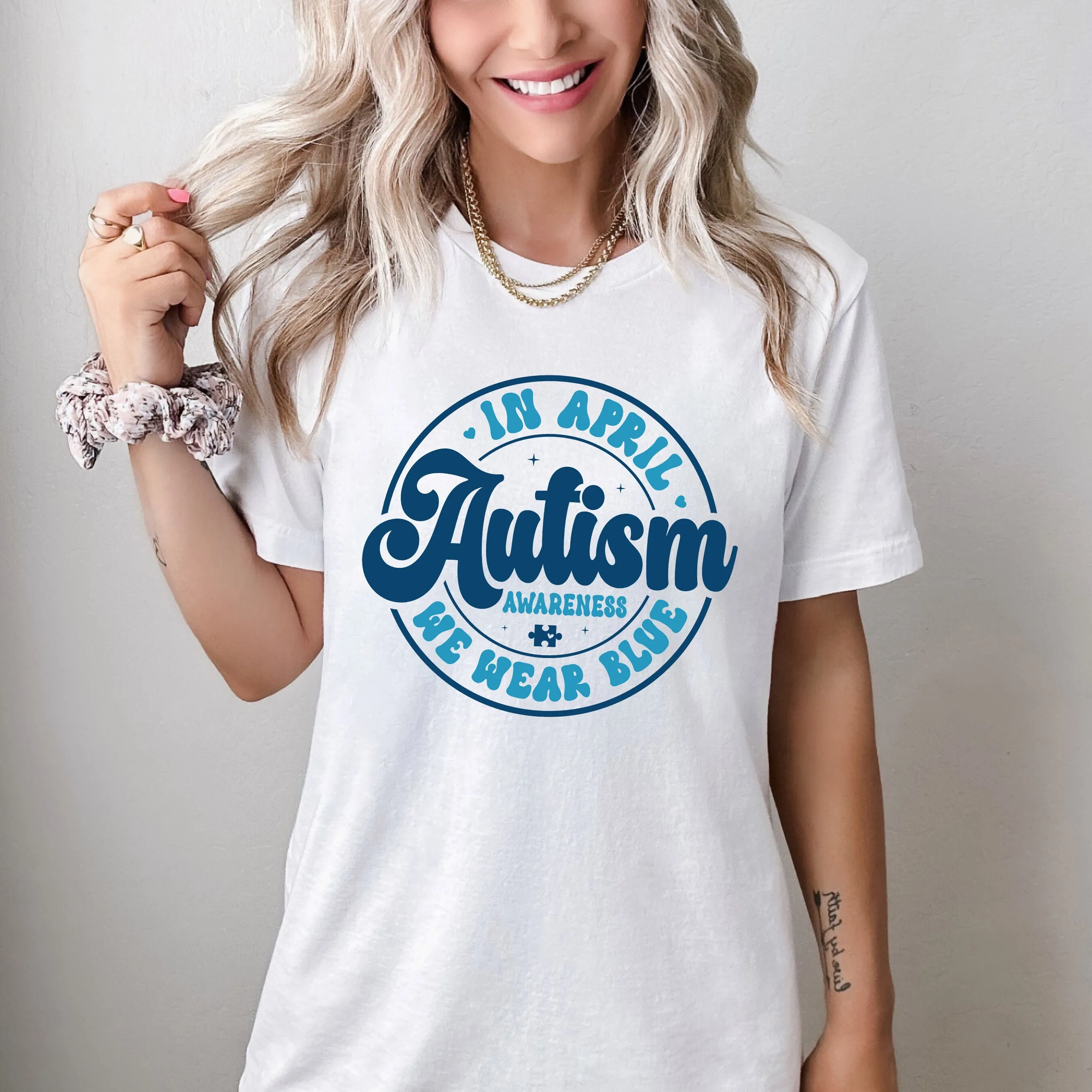 Футболка с аутизмом в апреле Wear Blue SupporT Day Month RTR228