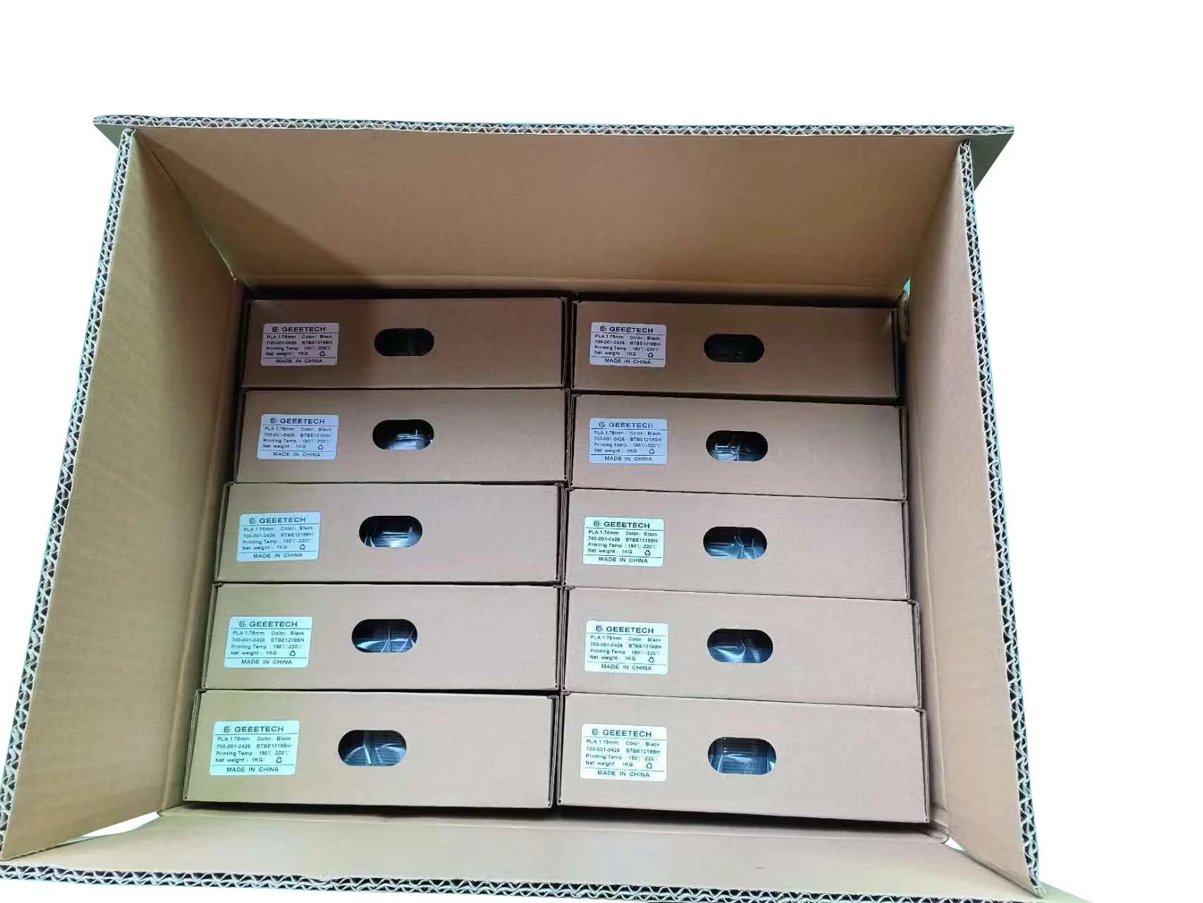 Фото GEEETECH 10 кг в одной коробке матовый/PETG/шелковый PLA/TPU/ABS 3D PLA нить 1,75 мм катушка для материала 3D-принтера, безопасность №2