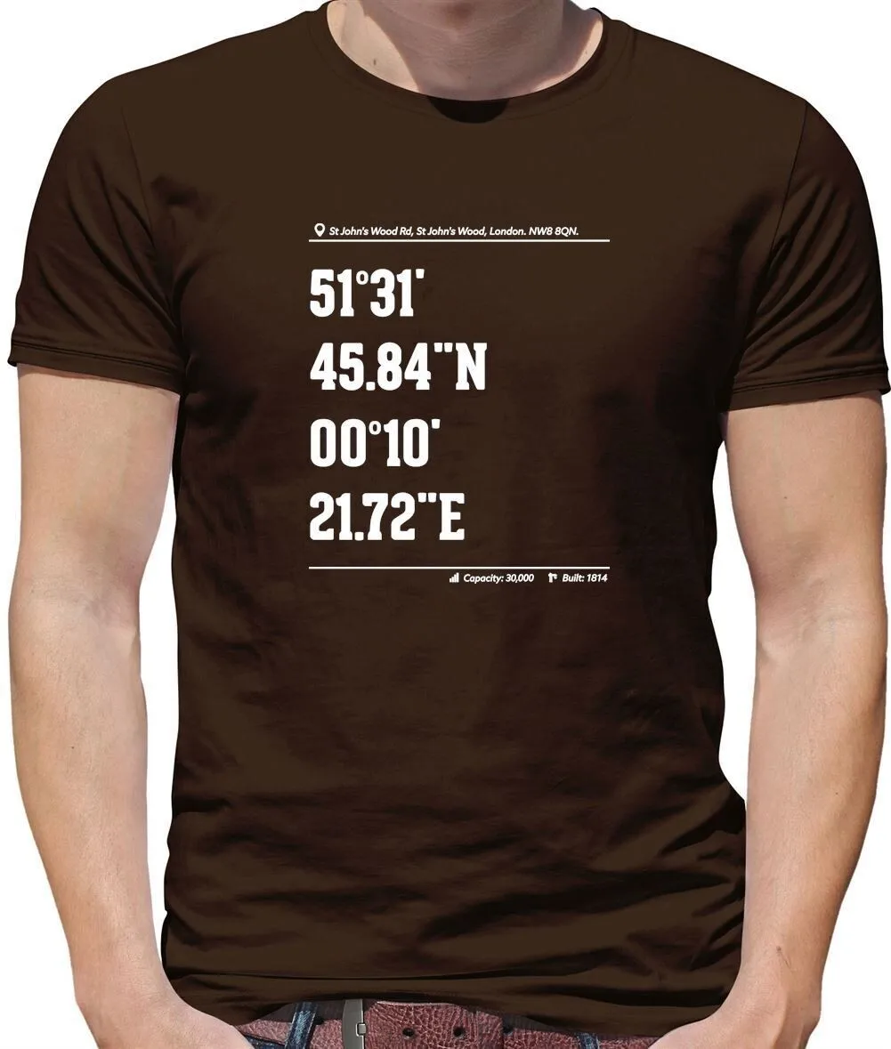 Cricket Ground Coordinates Lords — мужская футболка — попел фаната-любителя