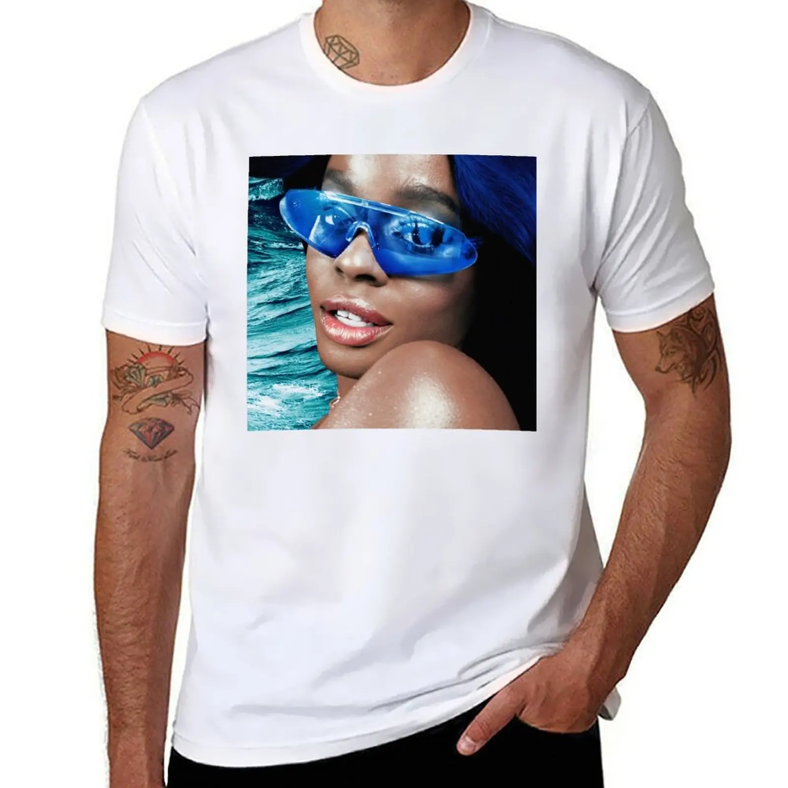 Футболка Azealia Banks/Seapunk Princess HD, забавные футболки, хлопковые футболки, дизайнерская футболка