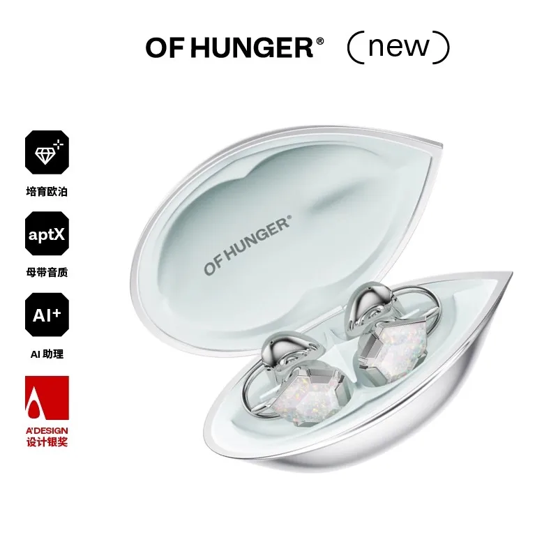 Фото OF HUNGER OHClip E-gems OWS Беспроводные наушники с динамическим приводом 13 мм 2 микрофона ENC Двойные чипы AI Ушной крючок Модные аксессуары для девочек №4