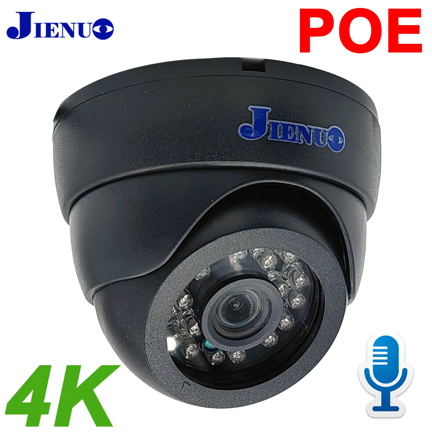 JIENUO 4K Poe камера IP купольная система видеонаблюдения ночное видение 4MP 5MP 8MP Onvif Аудио CCTV видео HD домашняя камера сеть
