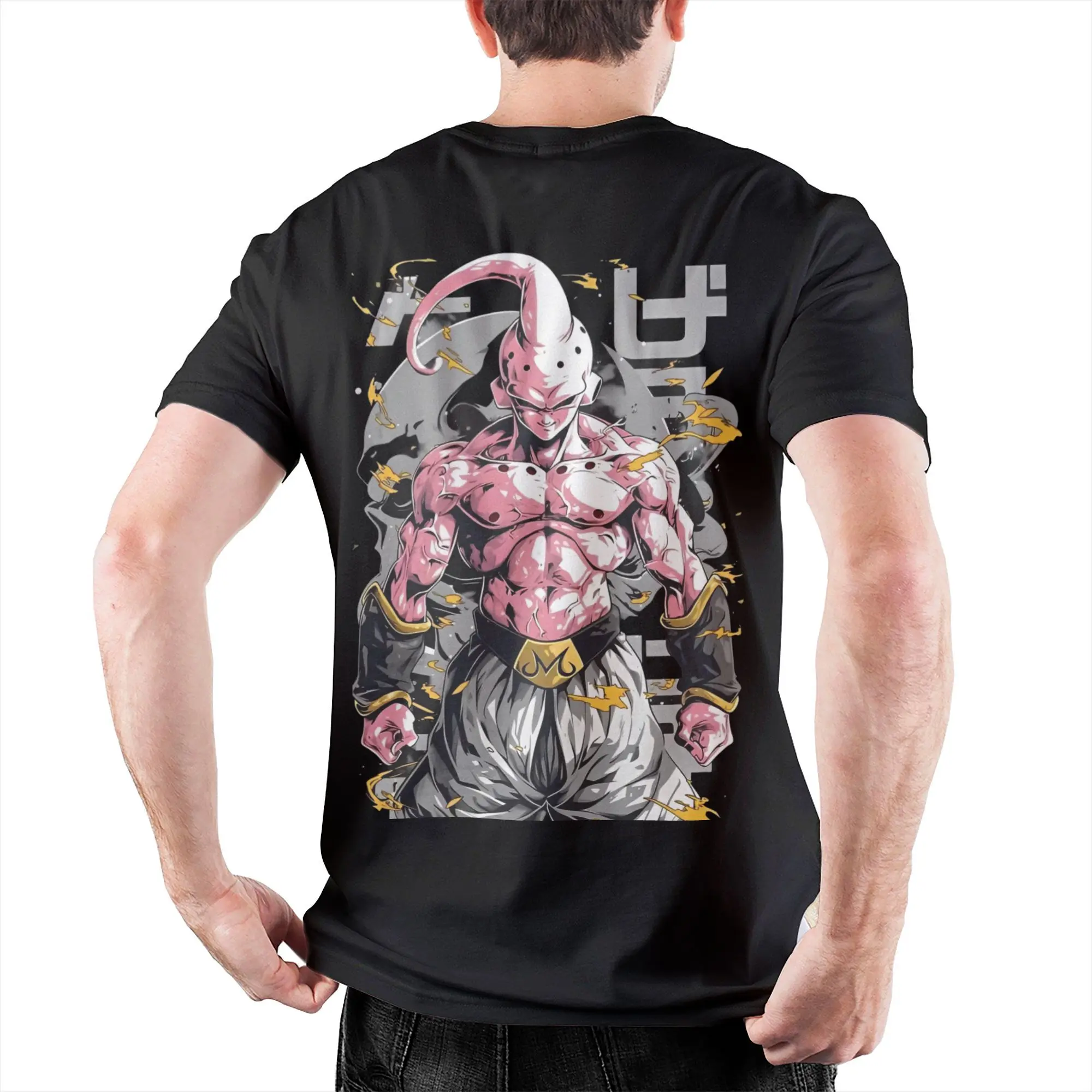 Футболка Dragon Ball Z Majin Buu для мужчин и женщин, хлопковые топы, повседневные Vegeta с круглым вырезом и коротким рукавом