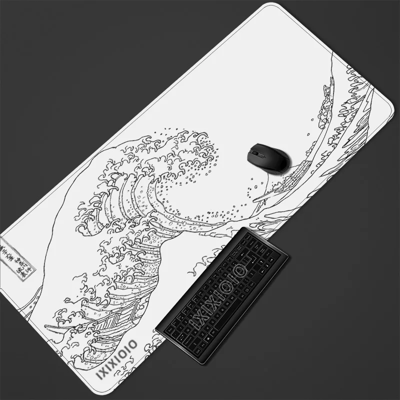 Коврик для мыши Gamer White Great Wave XL Большой HD Коврик для мыши на заказ XXL Настольные коврики Мягкий офисный ковер Коврик для мыши для ноутбука Настольный коврик