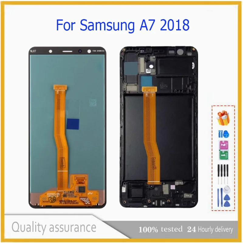 Nuevo ЖК-дисплей для Samsung A7 2018, pantalla SM-A750F LCD A750G, pantalla táctil digitalizador para Samsung A7 2018, reemplazo