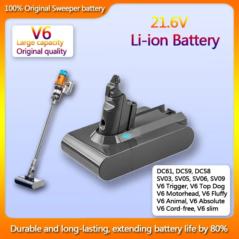 Оригинальный 21,6 в Dyson V6 литий-ионный аккумулятор DC58 DC59 DC61 DC62 пылесос SV09 SV07 SV03 SV04 SV06 SV05 + бесплатная доставка