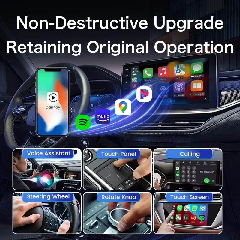 Фото НОВЫЙ проводной-беспроводной автомобильный адаптер CarPlay и Android для OEM Plug and Play 2in1 Smart Box с поддержкой Netflix для Mazda Toyota Volvo №2