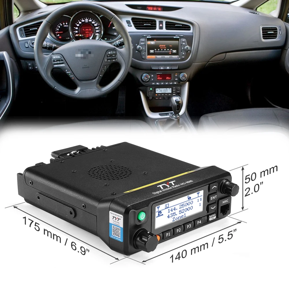 Фото Для TYT MD-9600 GPS двухдиапазонный DMR аналоговый FM 50-ватт VHF/UHF цифровой мобильный приемопередатчик для автомобиля грузовика любительская рация Air B №3