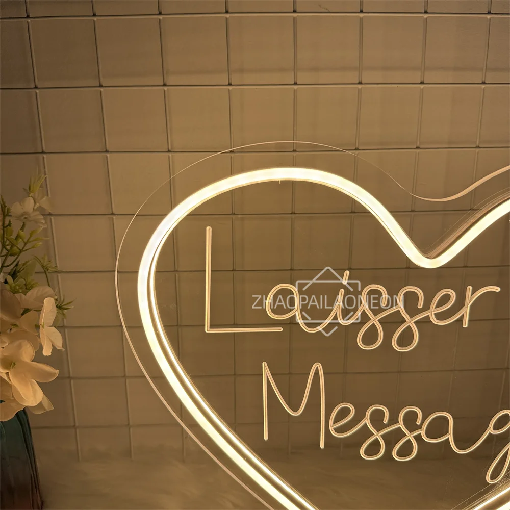 Фото Laisser un Message Неоновая вывеска Светодиодная испанская оставьте сообщение Светодиодный неоновый настольный светильник Декор для кафе-бара Вывеска Настенное украшение для комнаты Спальня №5