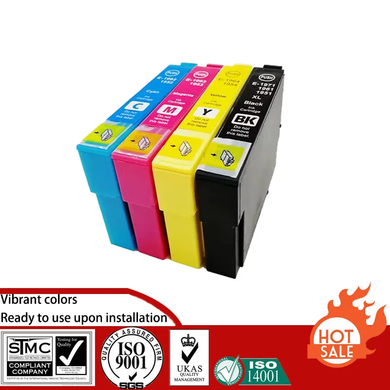 Совместимый картридж для Epson T1961-T1964 T1951 1961, костюм для Epson EXPRESSION XP-101/201/211/401/204/104/214/411/WF-2532