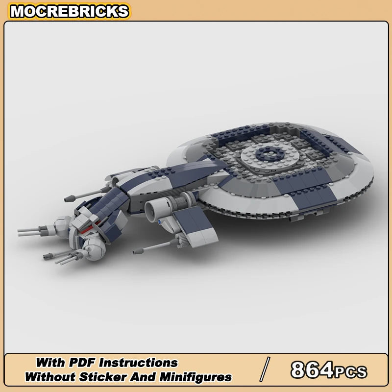 Научно-фантастический фильм Серия «Космический транспорт» MOC- 198008   HTP механизированная модель штурмового флаера, строительные блоки, собранные детские игрушки, кирпичи