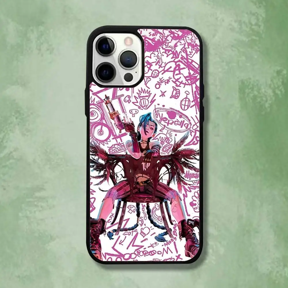 Фото Чехол для телефона Game J-Jinx A-Arcane для iPhone 16,15,14,13,12,11, Pro, Max, Plus, Mini, SE4, E с магнитной беспроводной зарядкой Magsafe №3