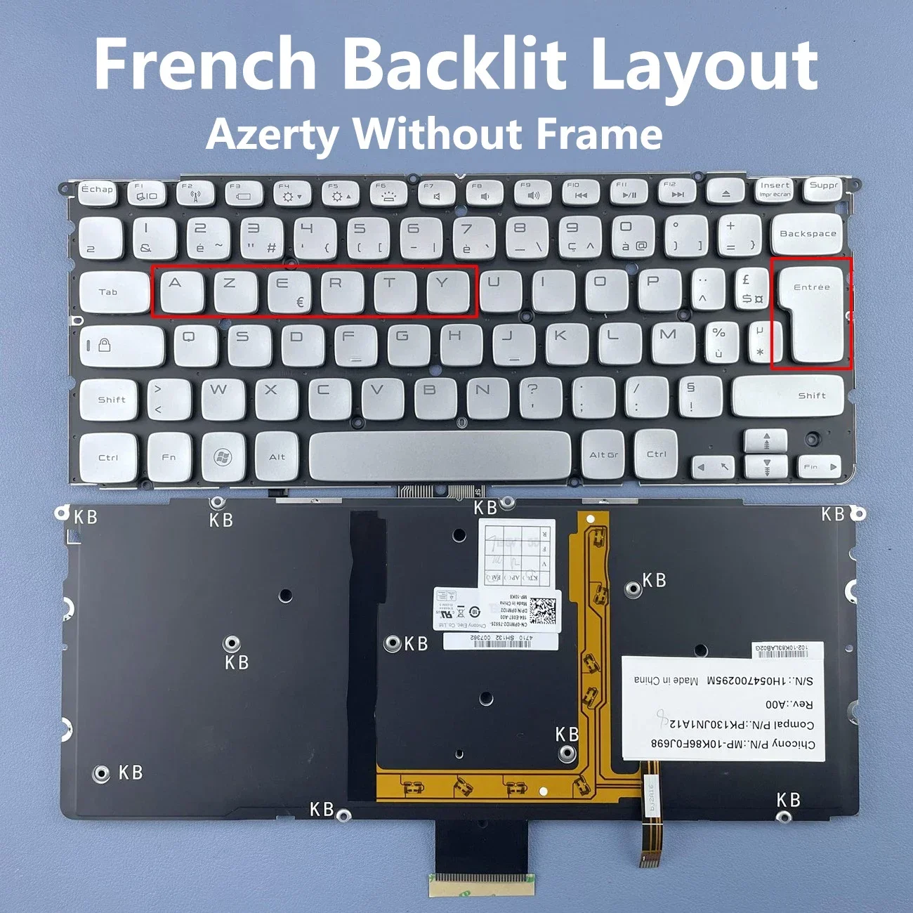 Французская клавиатура для ноутбука с подсветкой для DELL XPS 14Z 15Z L412 L512Z L511Z P42G серии MP-10K86F0J698