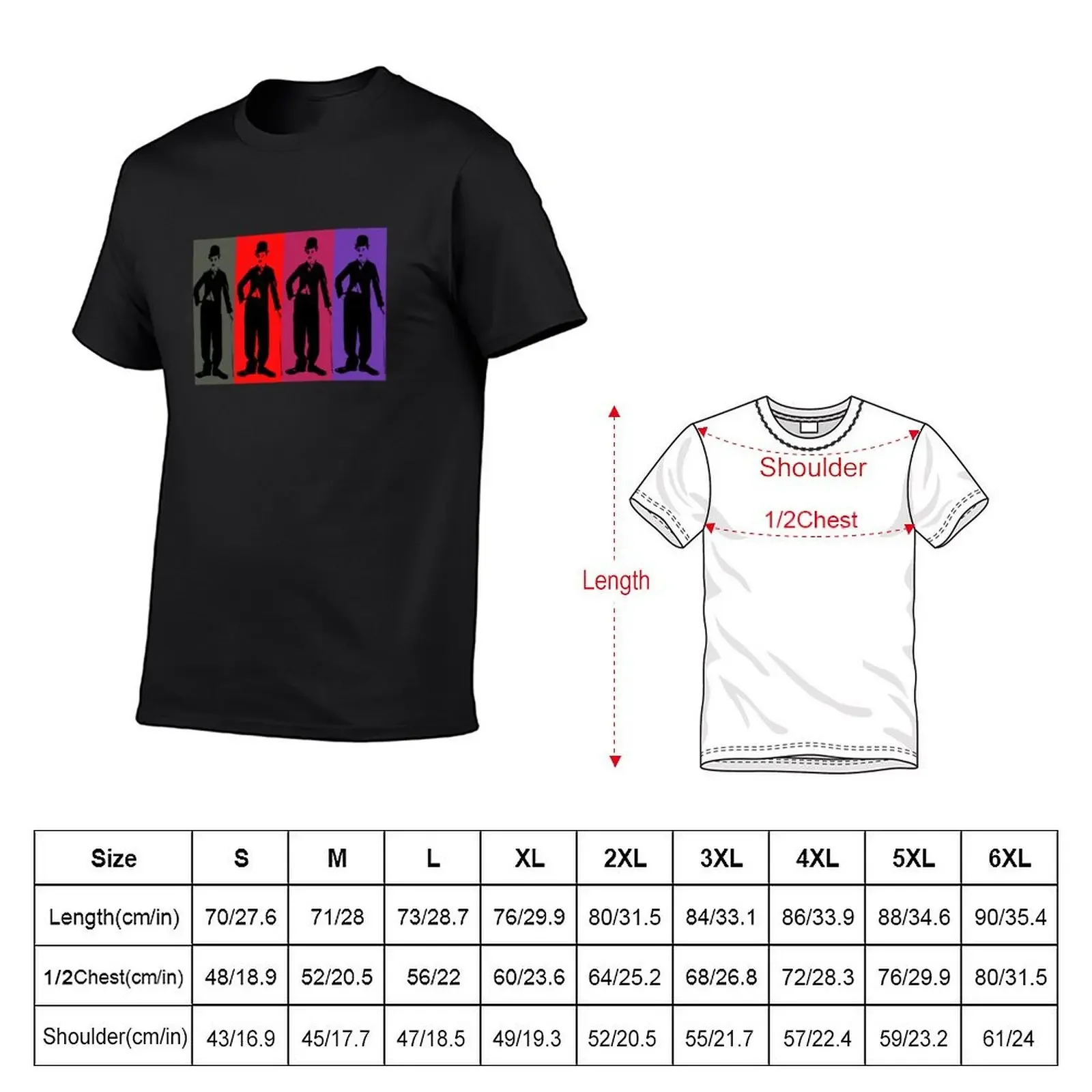Фото Charles Chaplin T-Shirt cotton man t-shirts rapper graphic tees boys whites clothing for men №2
