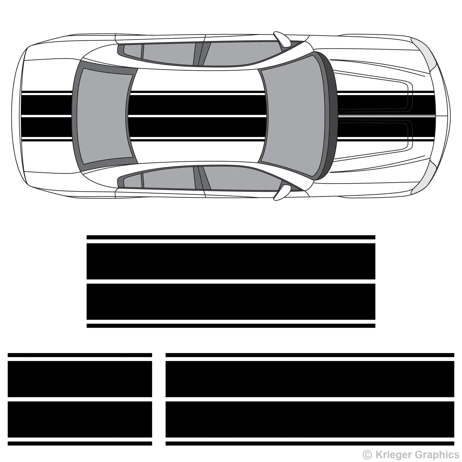 Виниловые двойные полосы для Dodge Charger Dual Rally Racing