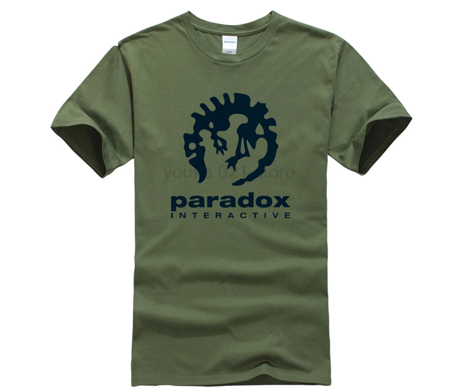 Paradox Interactive Mens Fashion Sportswear T-shirt Short Sleeve Game Player O-neck size Black White Cotton 220gms Shirts