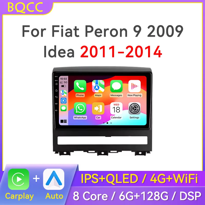 Автомобильная стереосистема на базе Android 2 Din для Fiat Peron 9 2009 Idea 2011-2014 Center Multimedia Player RDS GPS Беспроводная автомагнитола Carplay с экраном Интеллектуальные системы