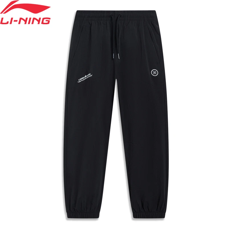 Li-Ning мужчины вейд баскетбольные брюки прохладный оболочка на сухой заморозки регулярной Fit 85%нейлон 15%Spandex подкладки спортивных брюк отдыха AYKT501