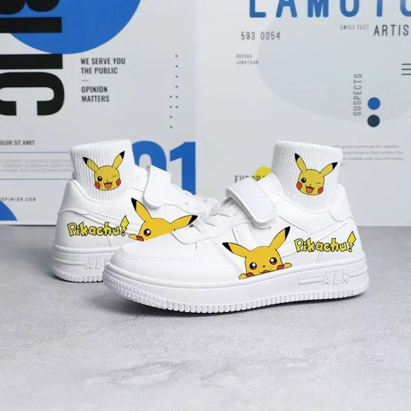 Фото Прямая доставка, новинка 209, весна-зима, Doraemon Pikachu, белые детские парусиновые туфли больших размеров с героями мультфильмов, студенческая обувь для женщин №4