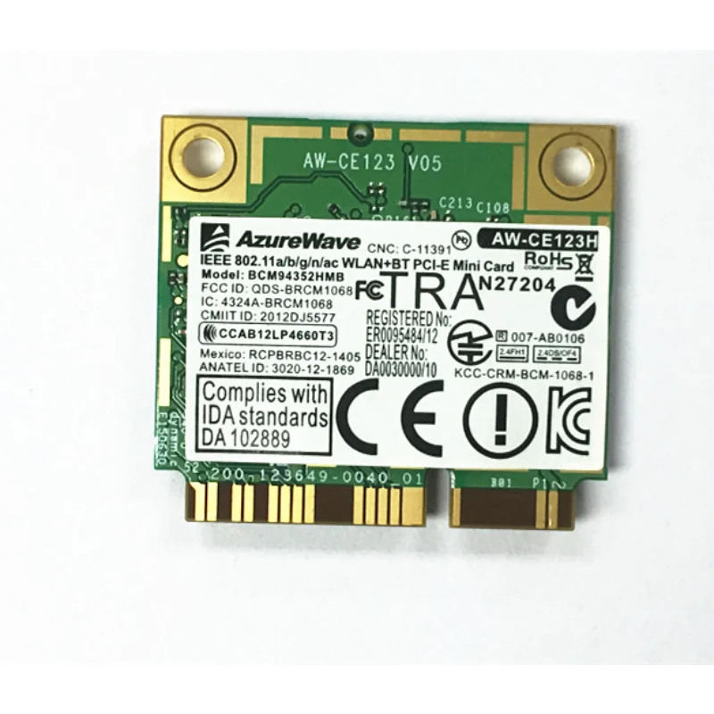 Новая карта Wi-Fi Bluetooth 4,0 для розеток Broadcom BCM94352HMB BCM4352 802.11ac Half Mini PCI-e 867 Мбит/с 2,4G/5 ГГц