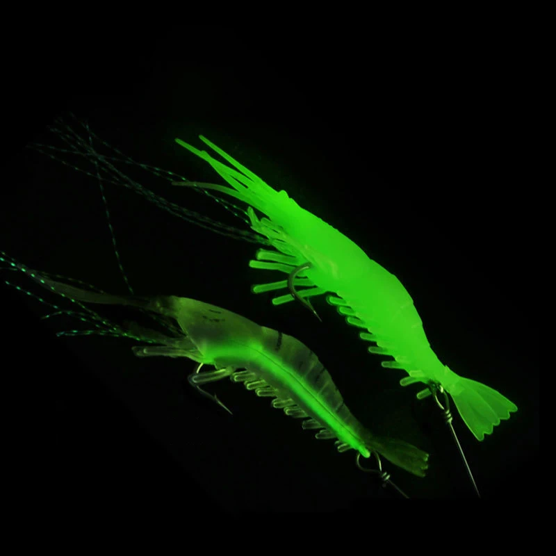 Фото 1/7PCS/Lot Shrimp Soft Fishing Lure 9cm/6g Artificial Bait With Luminous Bead Swivel Hook Lifelike Shrimp Lure Carp Fishing Bait №5
