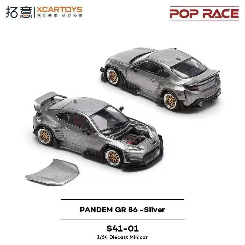 POP RACE 1:64 PANDEM Civic EG6 Porsche 992 Stinger GTR Капот Удаление PANDEM GR 86 Коллекция моделей автомобилей из сплава Подарочная игрушка