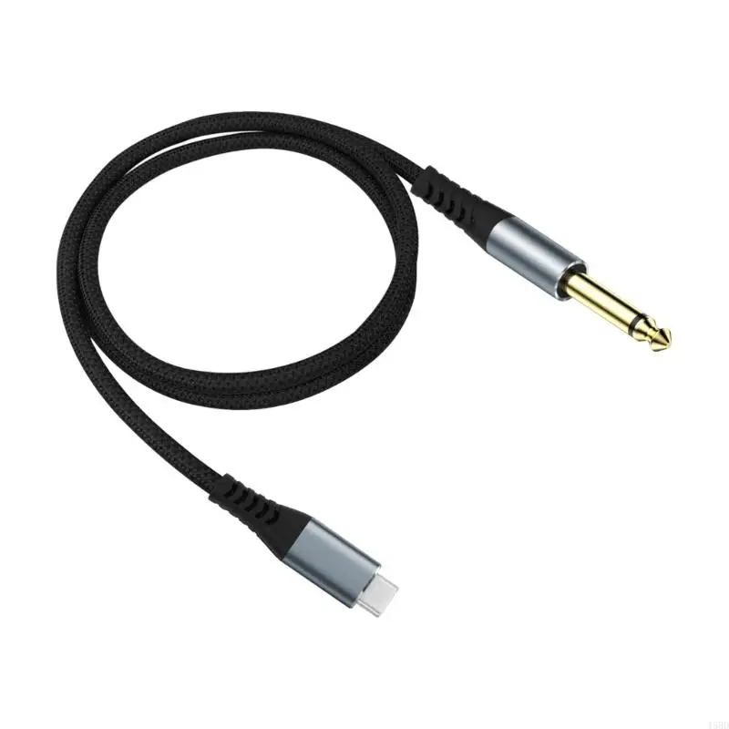 USB C до 1/4 -дюймовый кабель Auxes, тип C до 6,35 мм Hifi Sound Gacks Stereoes Кабель 45BD