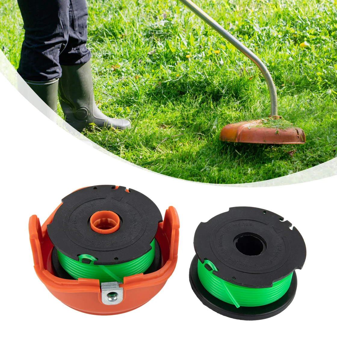 Фото Высокоточная Инженерная катушка триммера + крышка для Black & Decker GL7033 GL8033 GL9035, 6 шт. в упаковке, превосходное качество №2