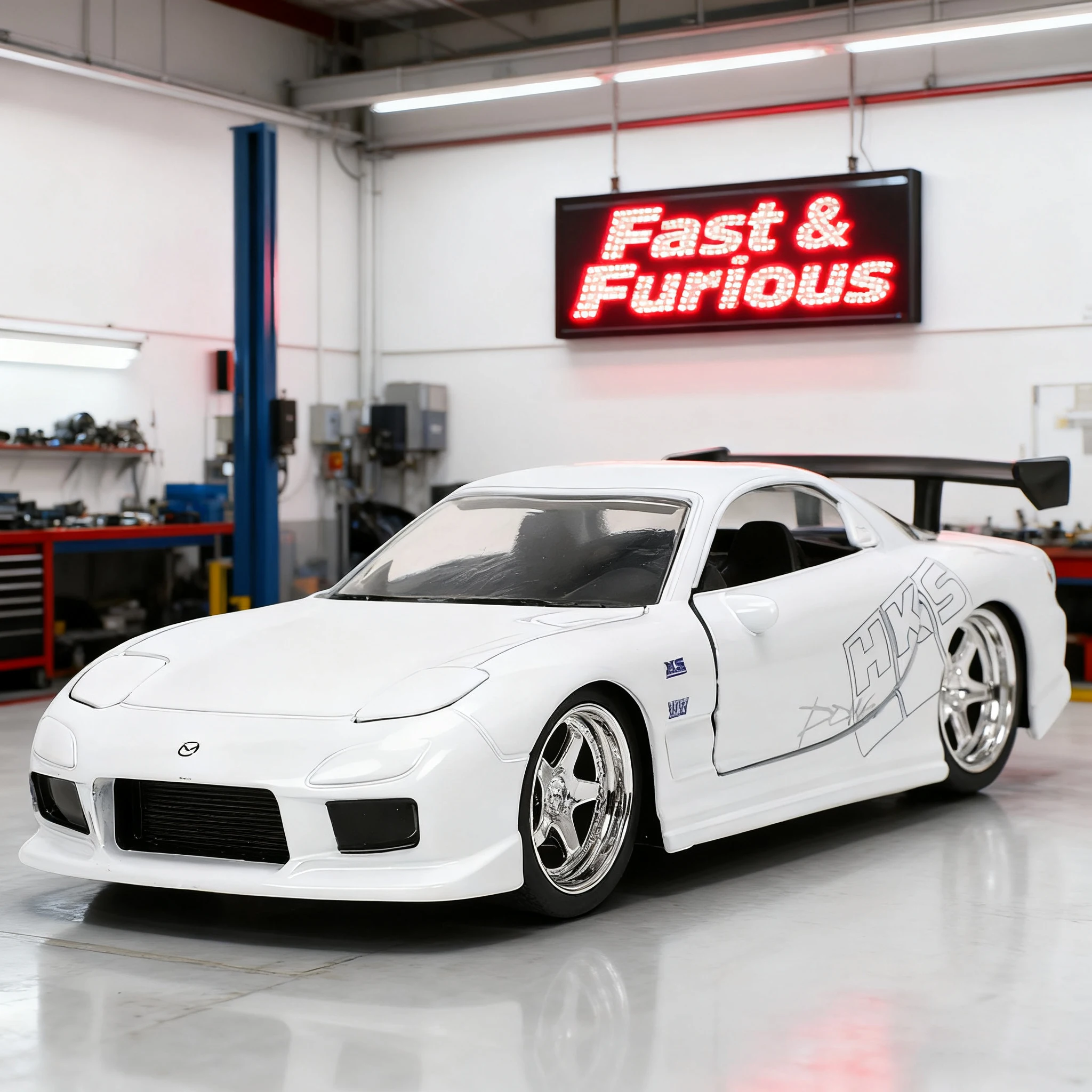 JADA 1:32 Fast & Furious JDM Mazda RX7 1993, легкосплавный автомобиль, литье под давлением и игрушечный транспорт, модель автомобиля, миниатюрная масштабная модель автомобиля для детей