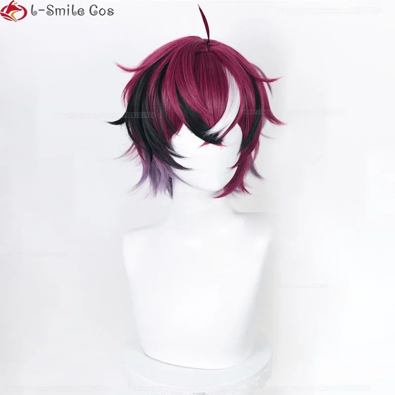 Фото Vtuber EN7 XSOLEIL Doppio Dropscythe Косплей Парик 35 см Короткие парики Doppio Термостойкие волосы Мужчины Nijisanjien Парики для вечеринок + шапочка для парика №4